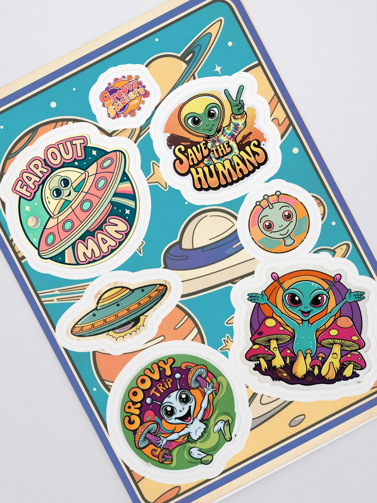 Psychedelic Alien Sticker Sheet product image (1)