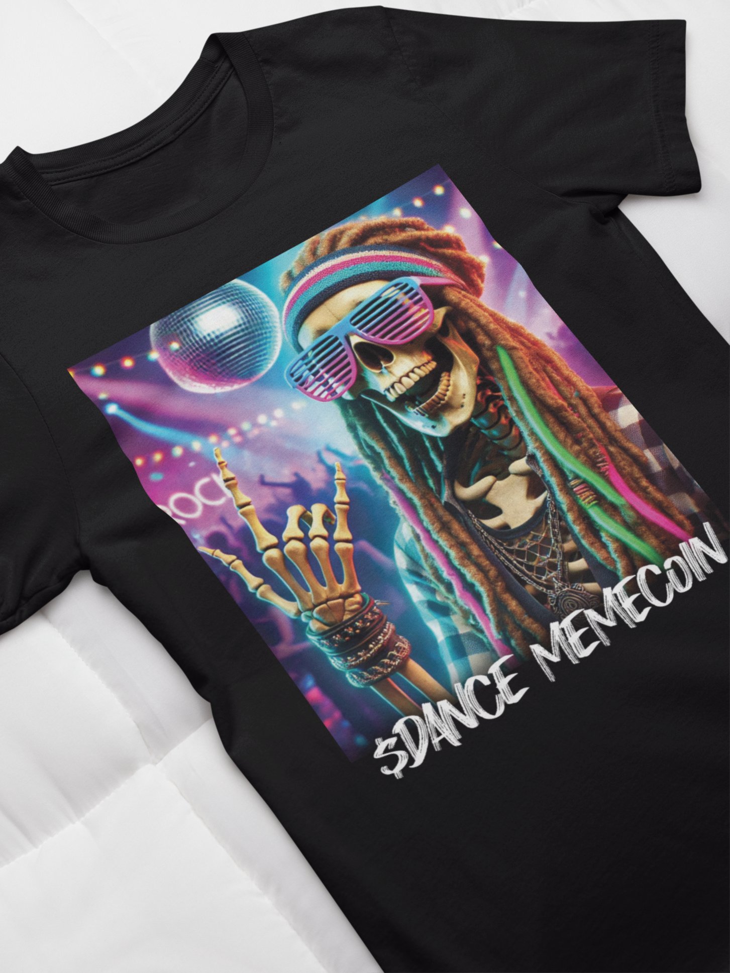 ROCK & DEAD - DANCE MEMECOIN - PREMIUM TEE - BLACK product image (1)