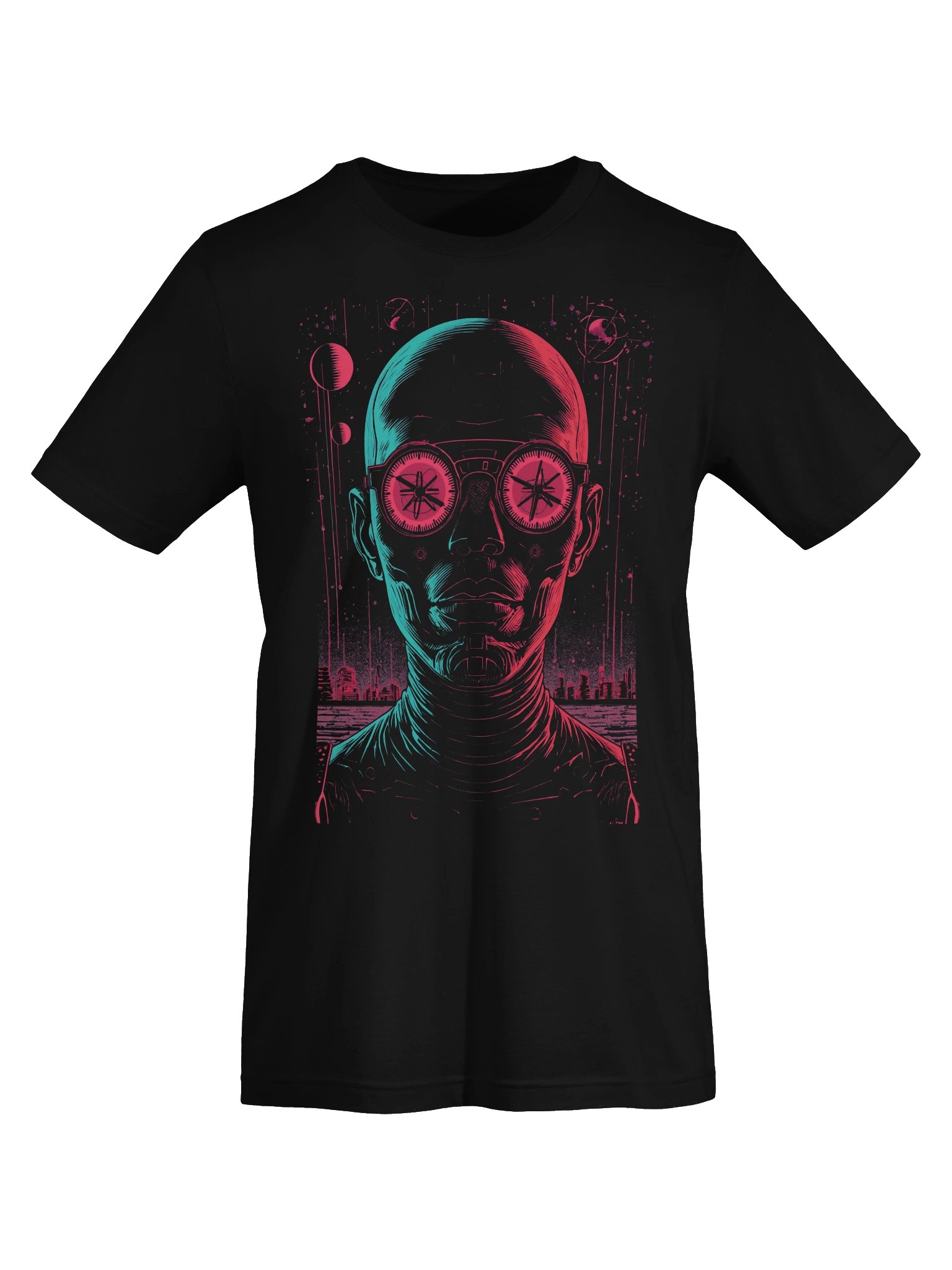 Neon Sci-Fi Goggles Portrait Lightweight T-Shirt product image (4)