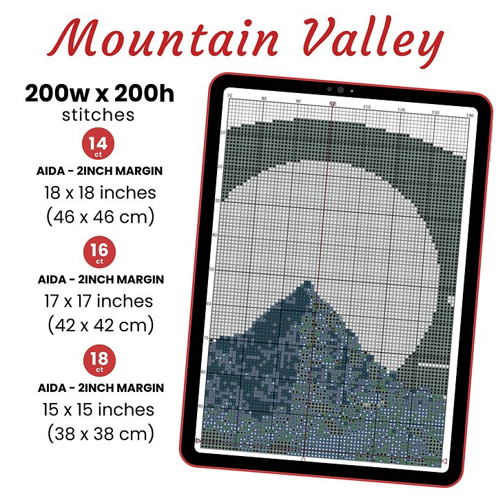 Scenic Mountain Cross Stitch Pattern product image (2)