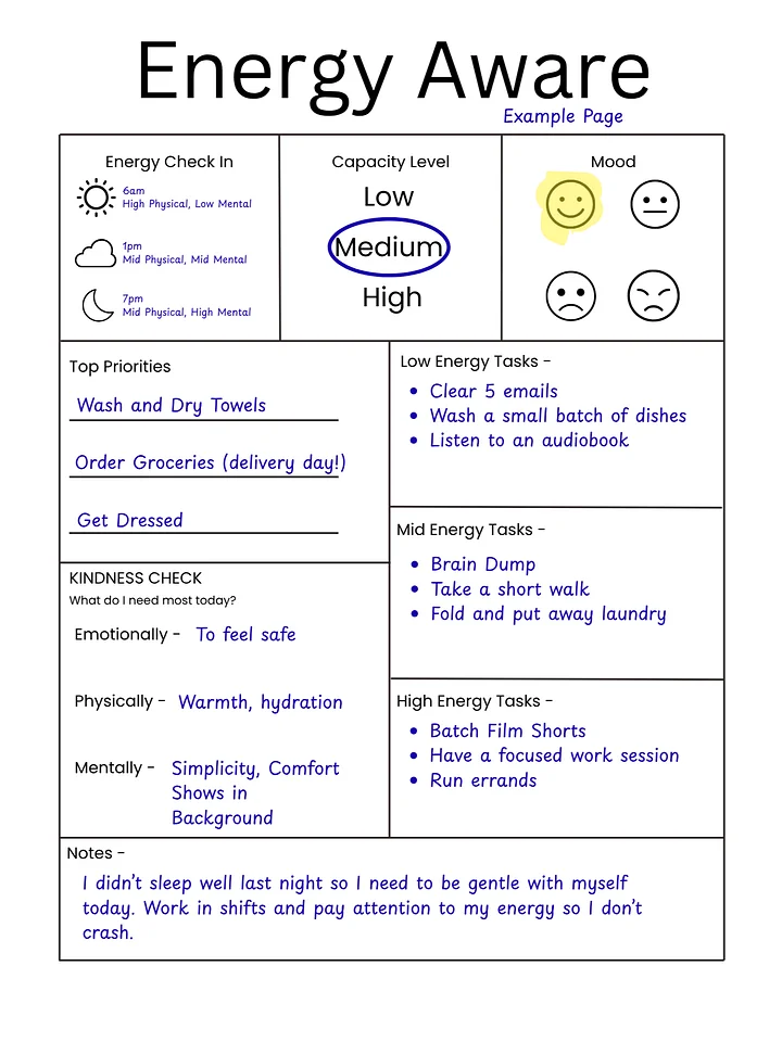 Energy Aware Daily Planner Page product image (1)