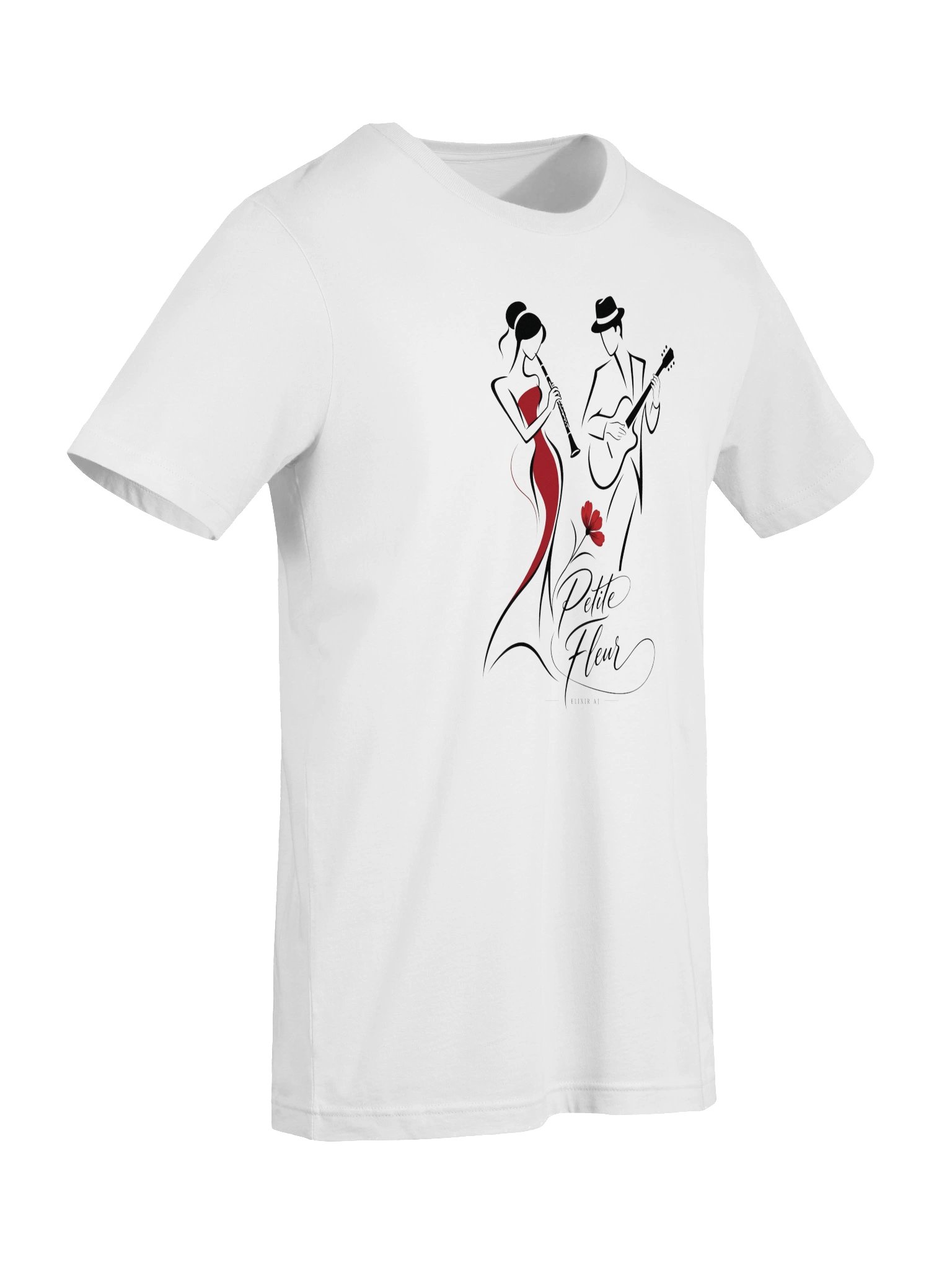Petite Fleur – Elegant Jazz Line Art Supersoft T-Shirt | Elixir AJ product image (7)
