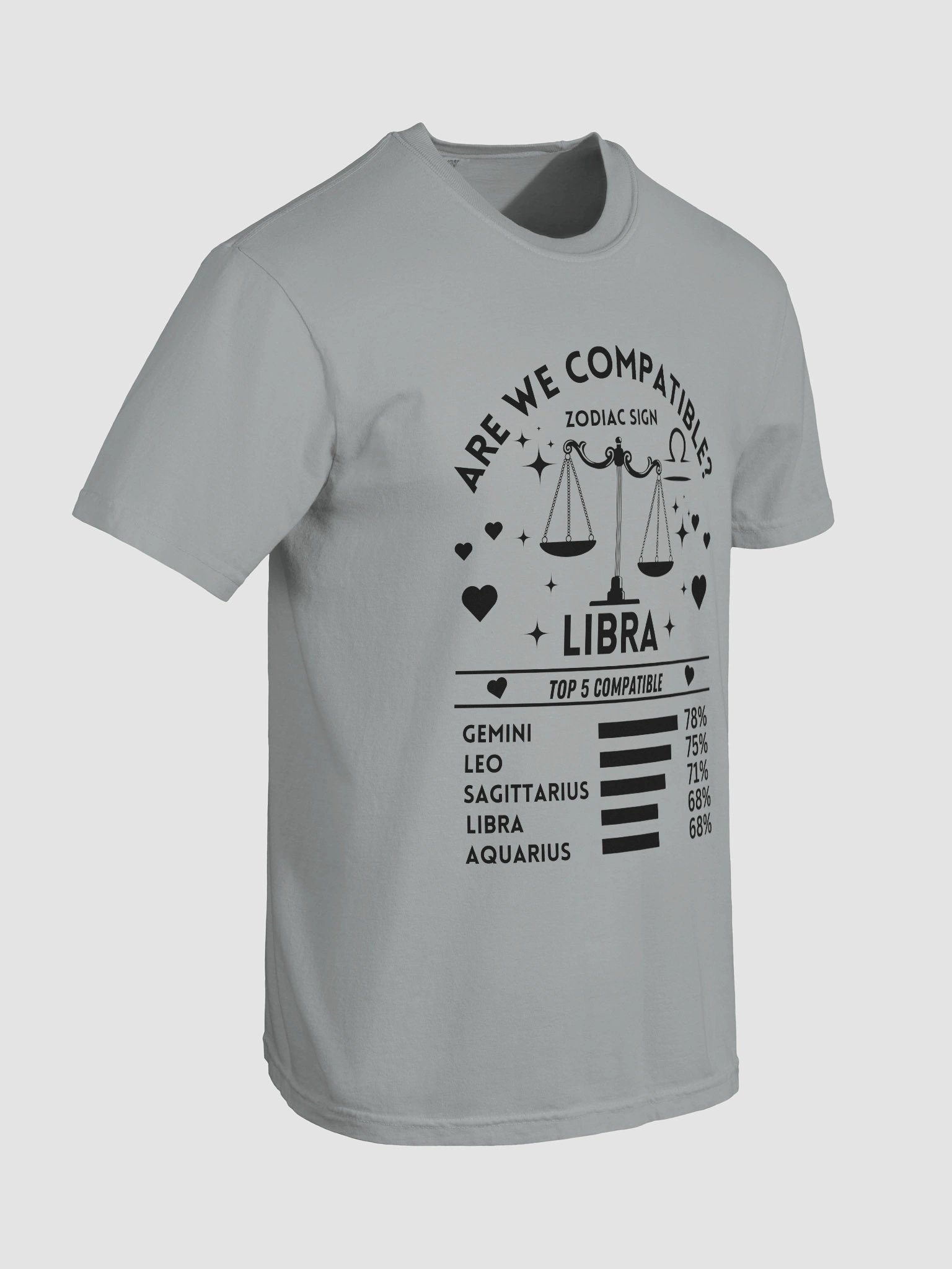 Libra Zodiac Sign Romantic Compatibility T-Shirt - Light Comfort Colors 1717 product image (4)