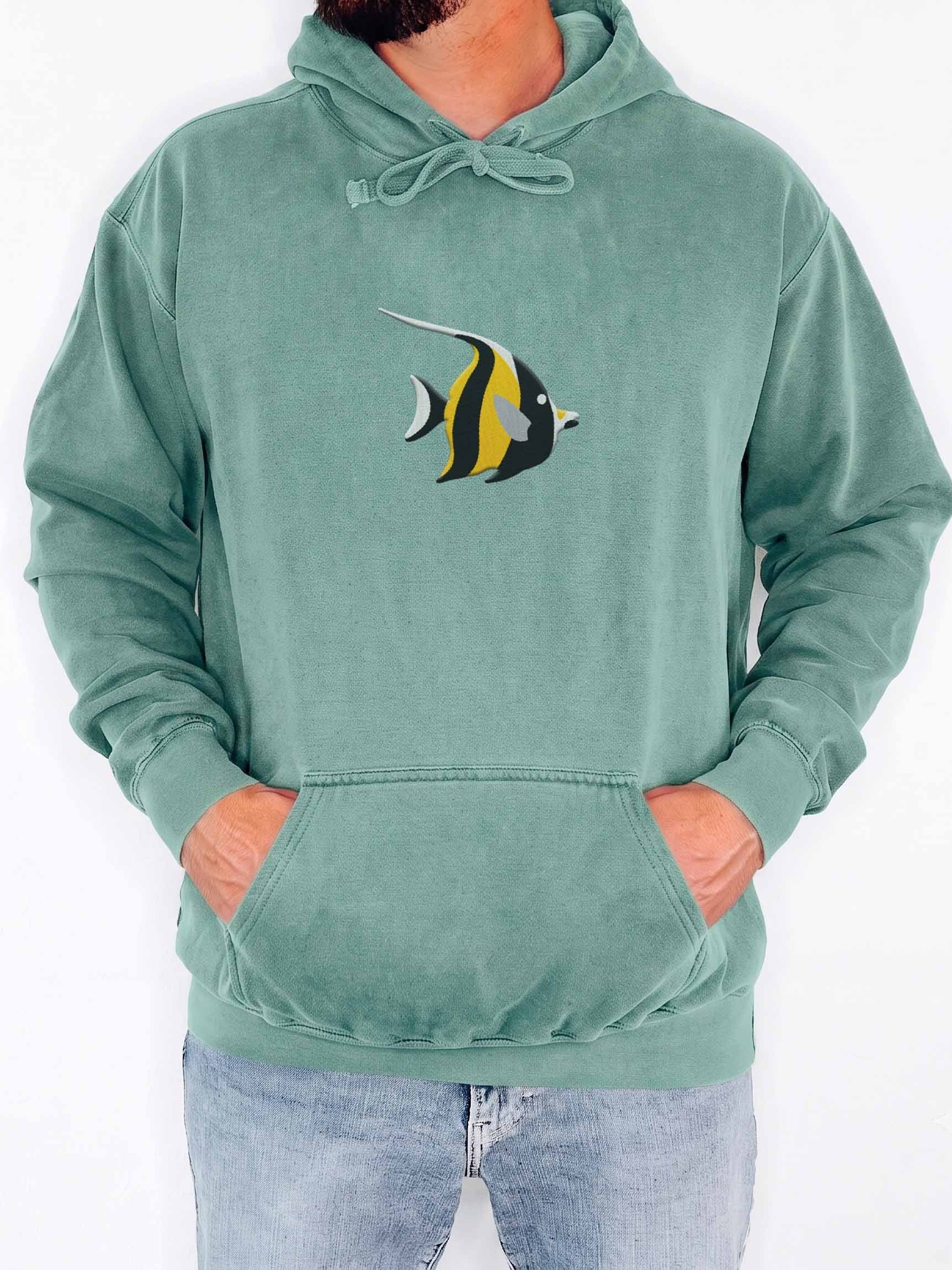 Moorish Idol Premium Hooded Sweatshirt (Embroidered) for Reef and Marine Aquarium Lovers product image (2)