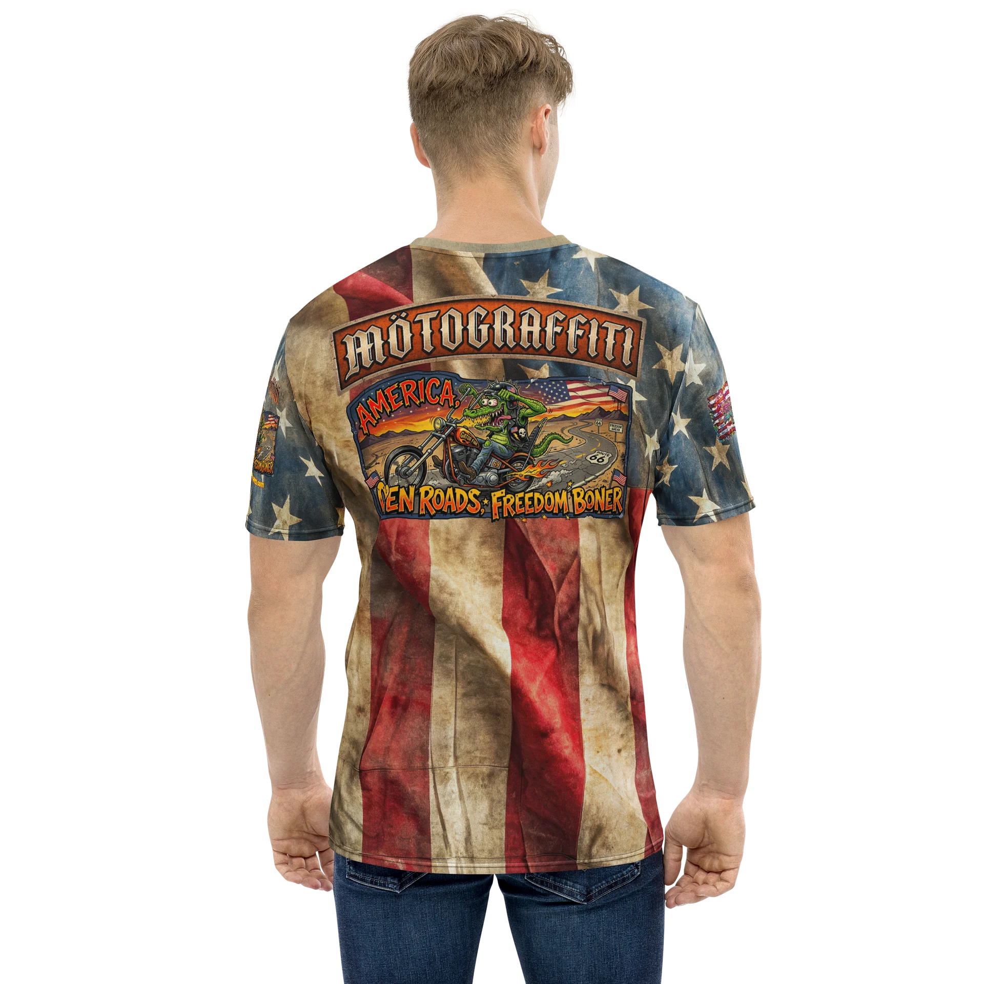 MötoGraffitti "America, Open Roads - Freedom Boner" Ridin Tee product image (1)