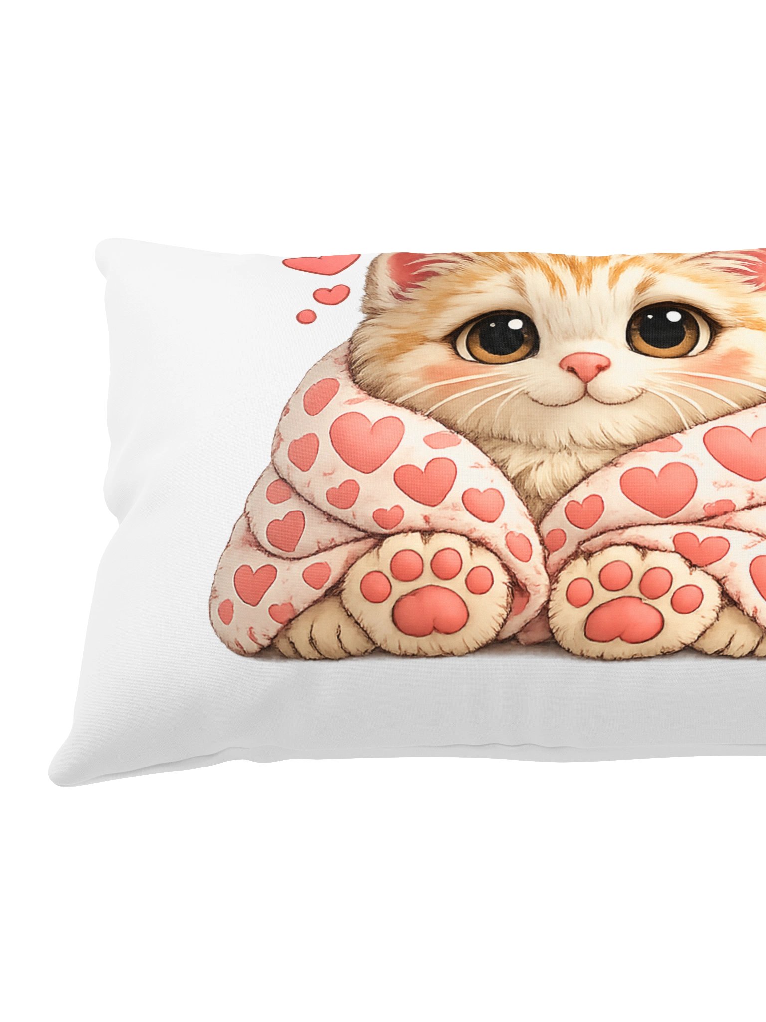 Mochi Cozy Pink Heart Kitten Pillow product image (4)