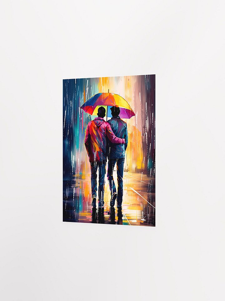 Gay Love In The Rain – Romantic Studio Art Print product image (2)
