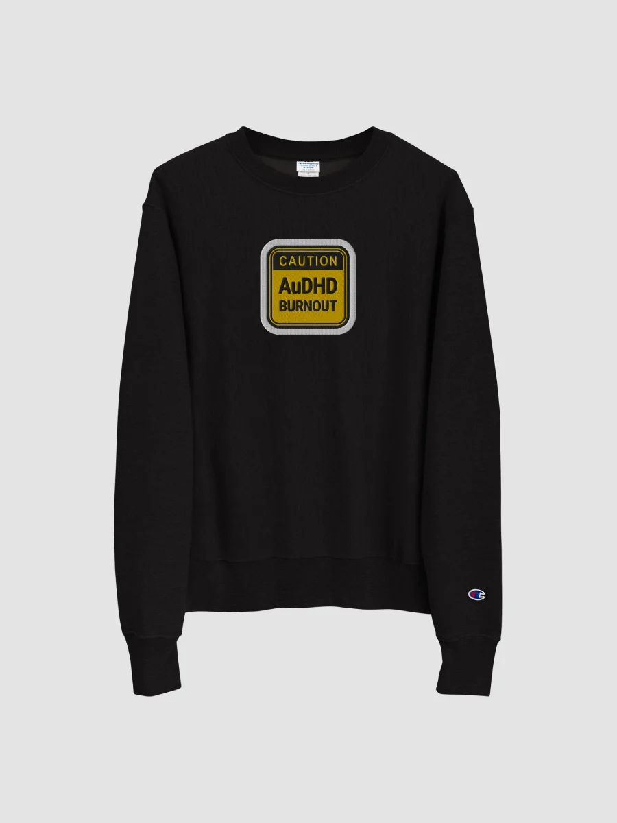 CAUTION: AuDHD BURNOUT (bubble design) embroidered Champion Crewneck Sweatshirt product image (2)