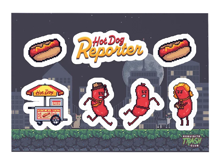 Hot Dog Reporter Sticker Sheet product image (1)
