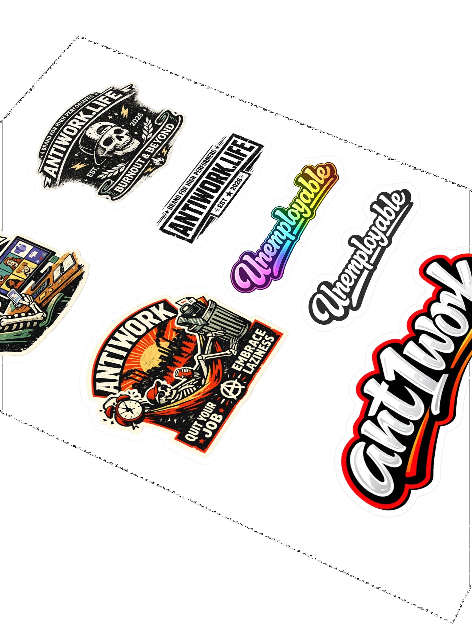 Set of antiwork stickers product image (2)