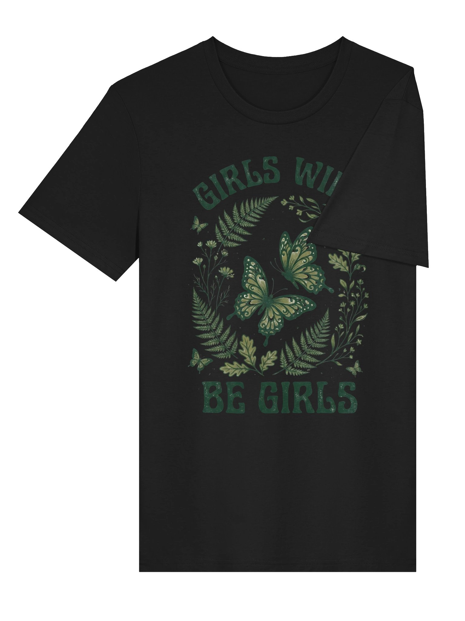 Girls Will Be Girls T-Shirt | Botanical Butterfly Graphic Tee | Feminine Vintage Shirt | Nature Lover Gift product image (23)
