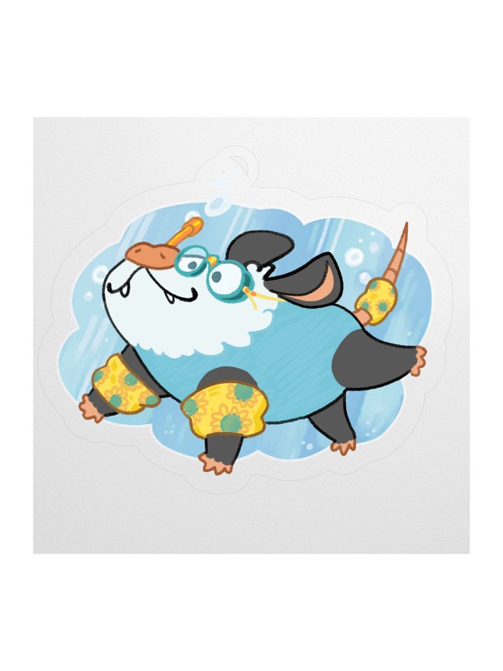 Gone Swimmin Possum Sticker product image (1)