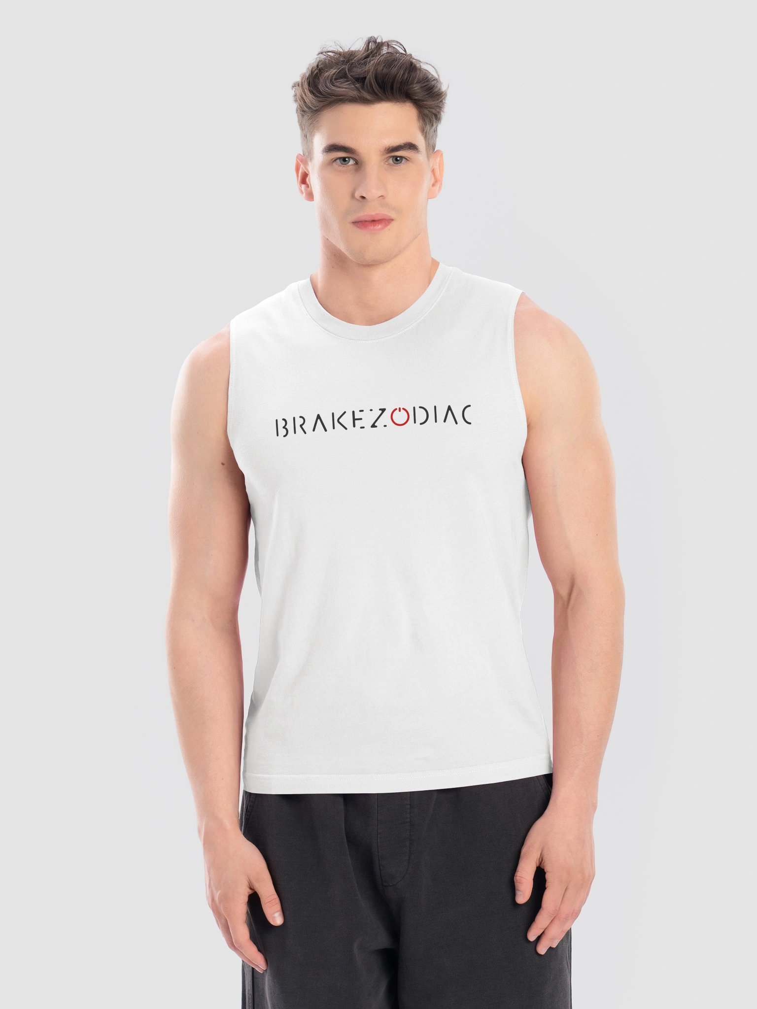 Brake Zodiac Logo (front) Leaving the Wheel Number 13 (rear) Muscle Vest Tank Top product image (7)