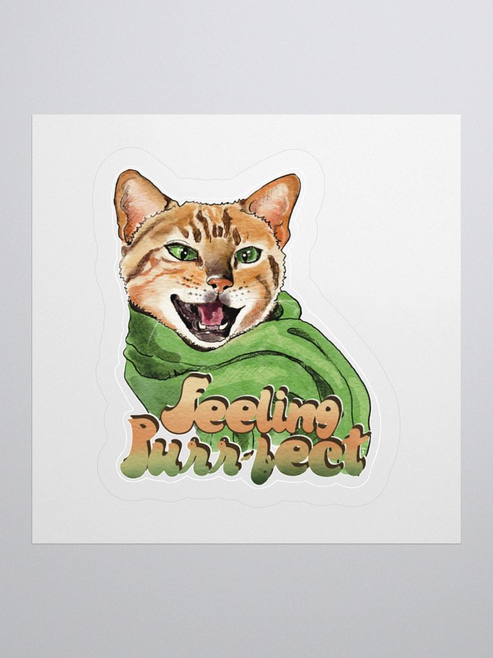Feeling Purr-fect Cat with a scarf - Sticker product image (2)