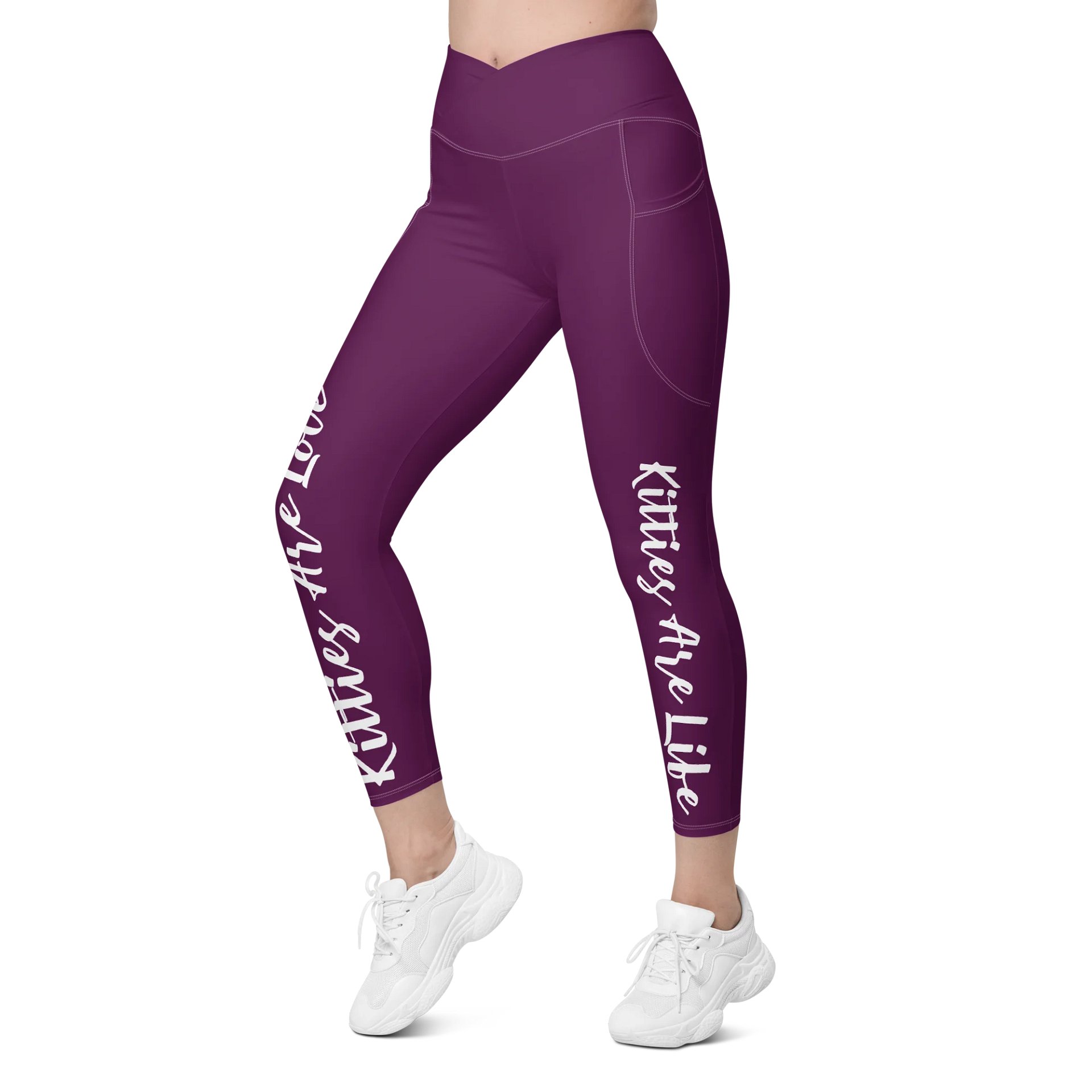 KITTIES ARE LOVE KITTIES ARE LIFE CROSSOVER LEGGING product image (6)