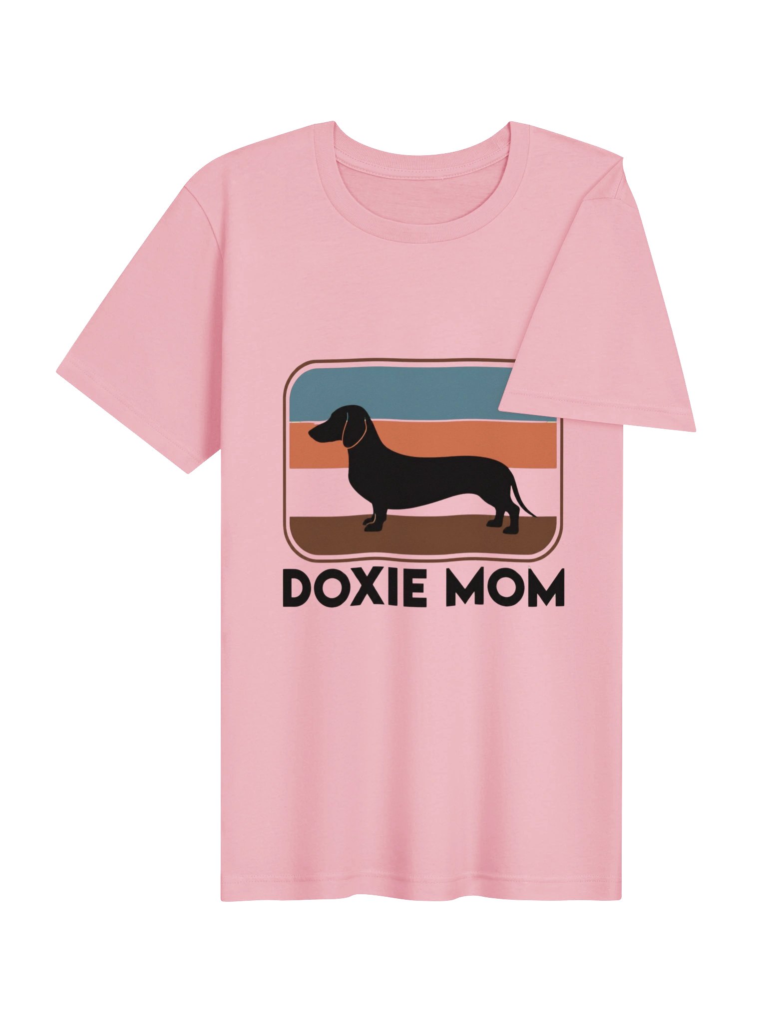 Retro Sunset Doxie Mom Shirt | Dachshund Silhouette Tee product image (8)