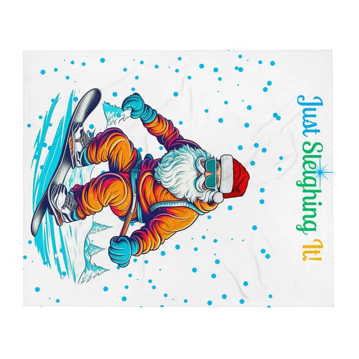 Santa Claus Snowboarding Blanket product image (2)