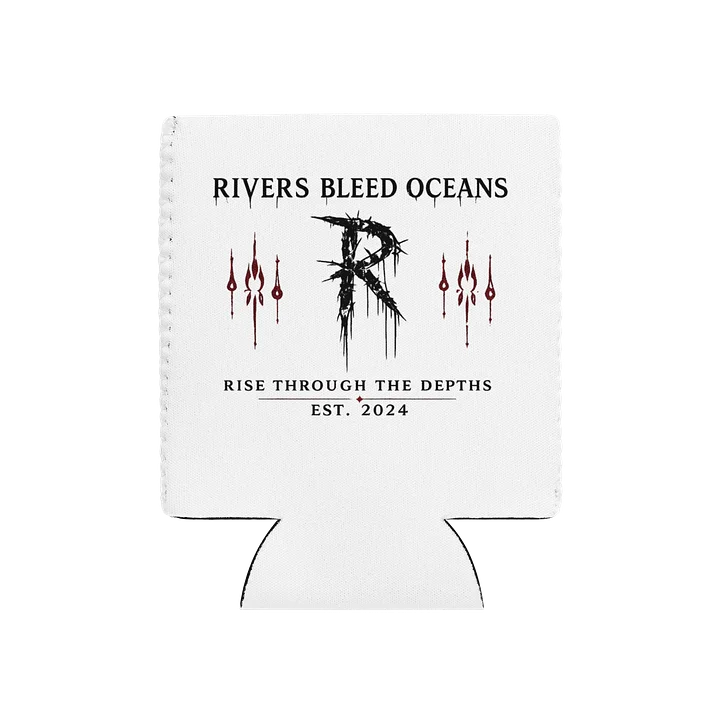 RIVERS BLEED OCEANS Coozie — Est.-White product image (1)