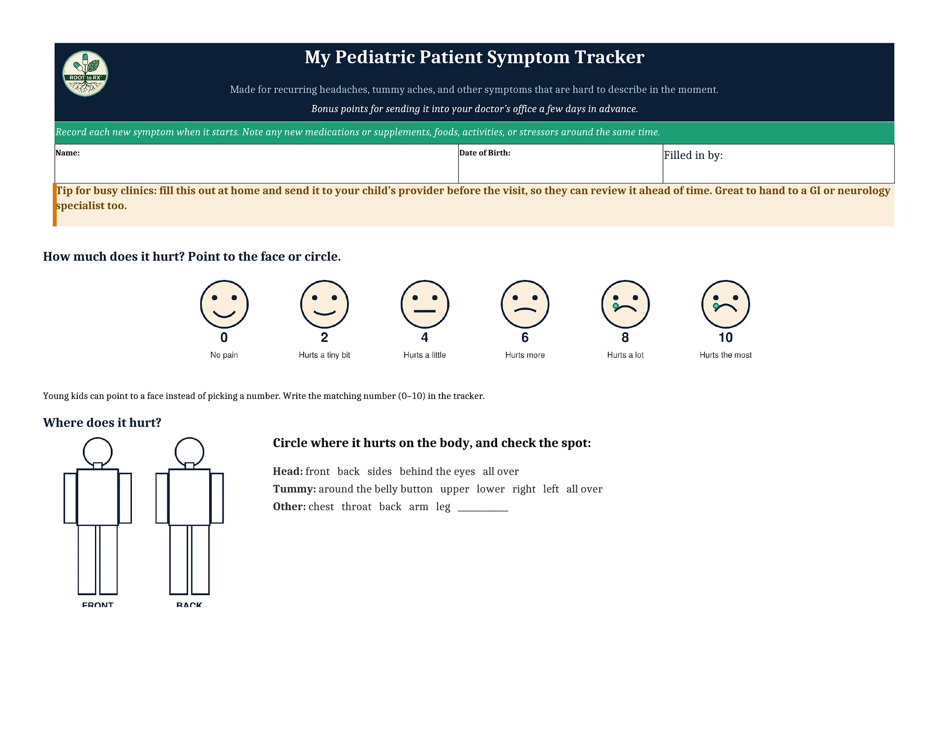 My Root to Rx Pediatric Symptom Tracker product image (1)