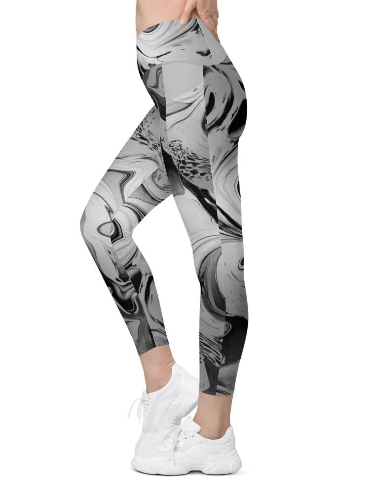 Black Marble-Leggings with Pockets product image (5)