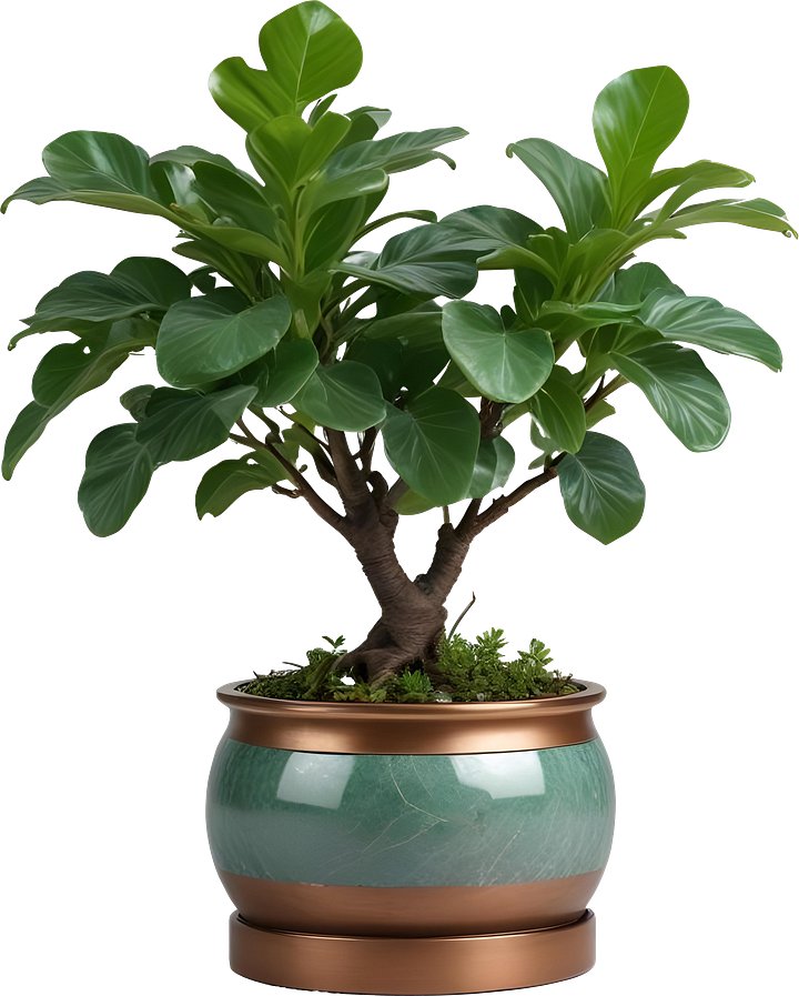 Jade Signature – Copper-Trimmed Planter PNG product image (1)