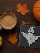 Vintage Halloween Engraved Slate Coasters, Set of 4, Round or Square product image (5)