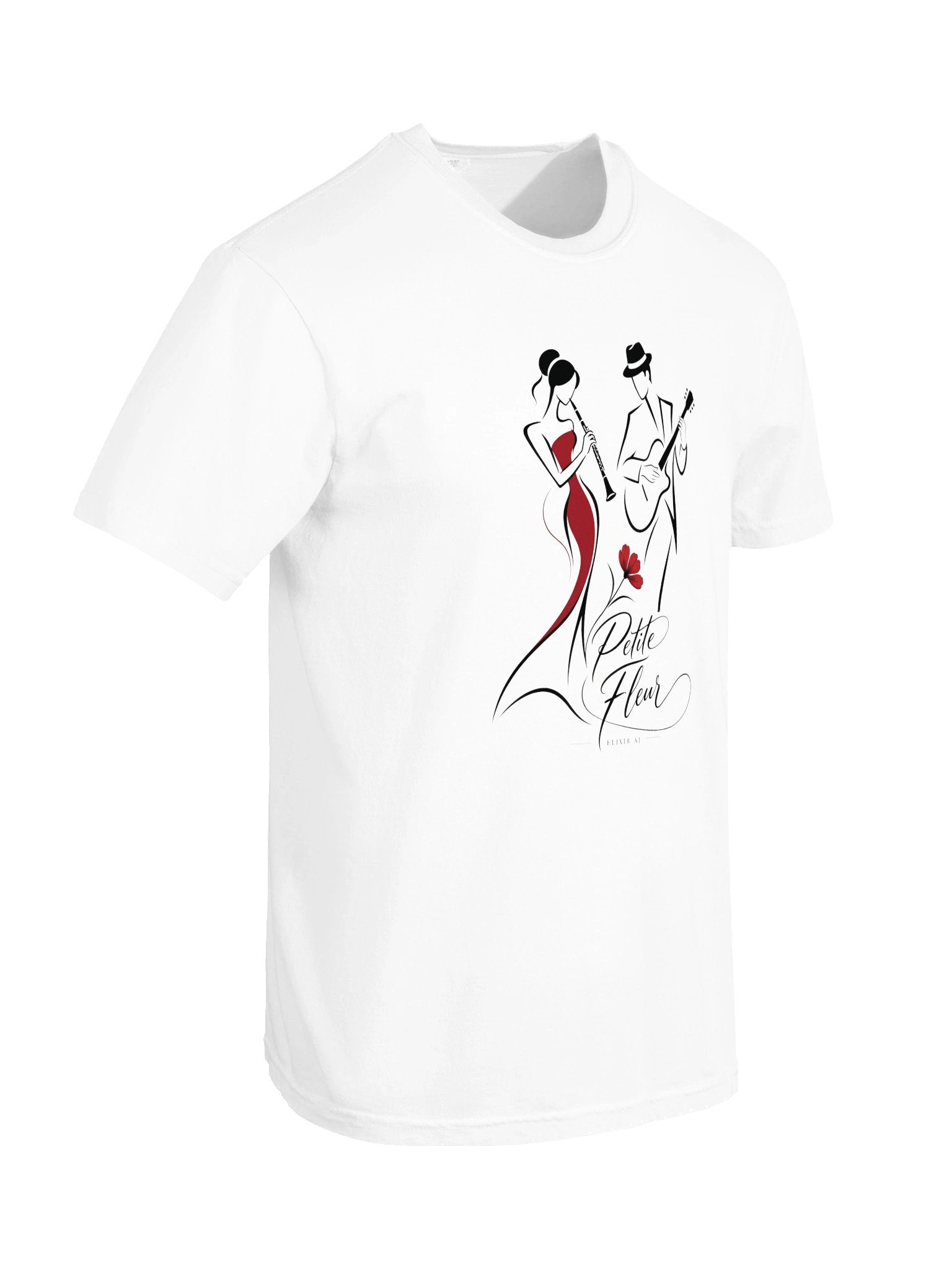 Petite Fleur – Elegant Jazz Line Art T-Shirt | Elixir AJ product image (6)