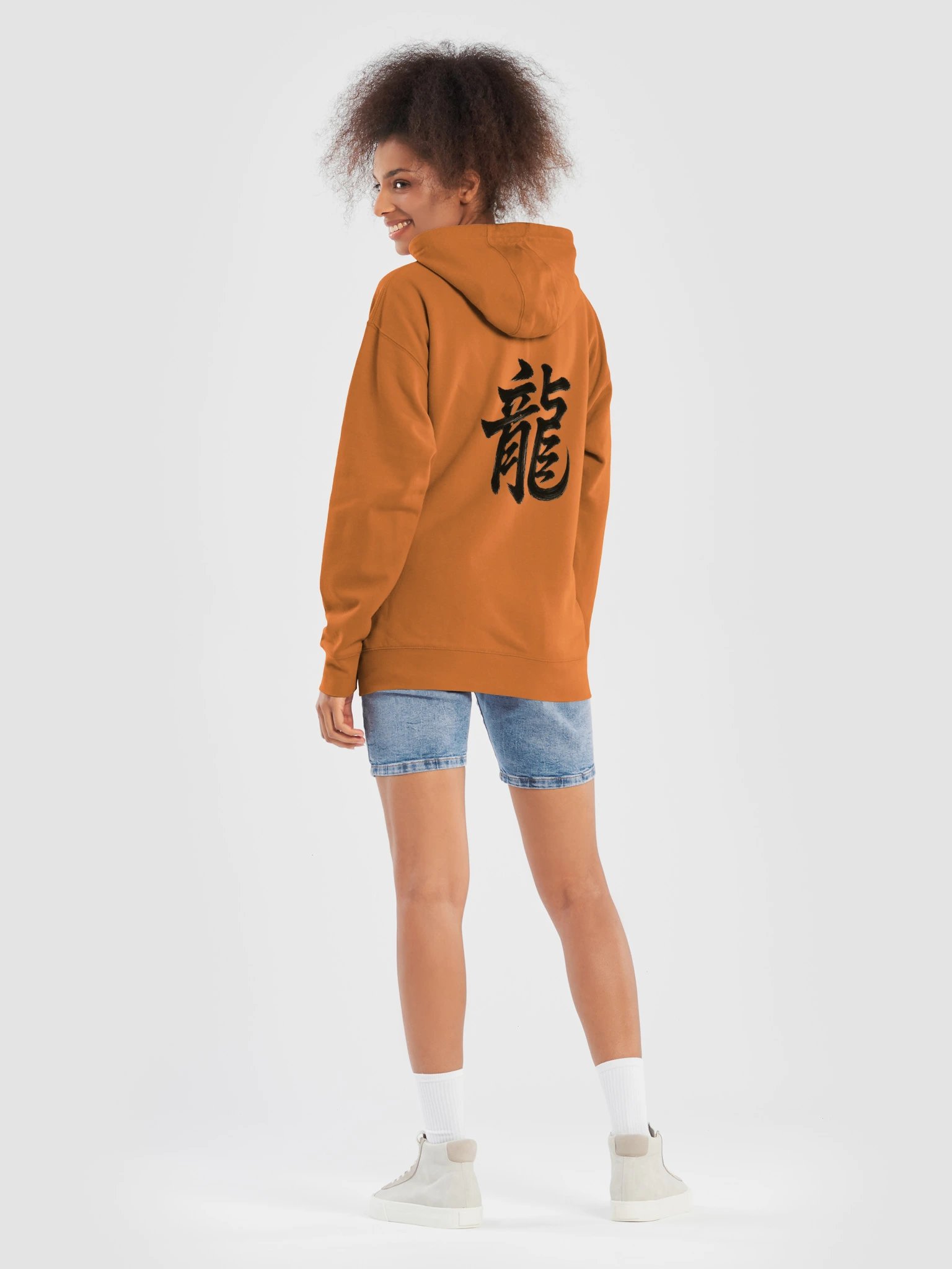 Dragon Omen Kanji Art from a Fallen Sengoku Battlefield - Hoodie - Light Body - Back Print product image (10)