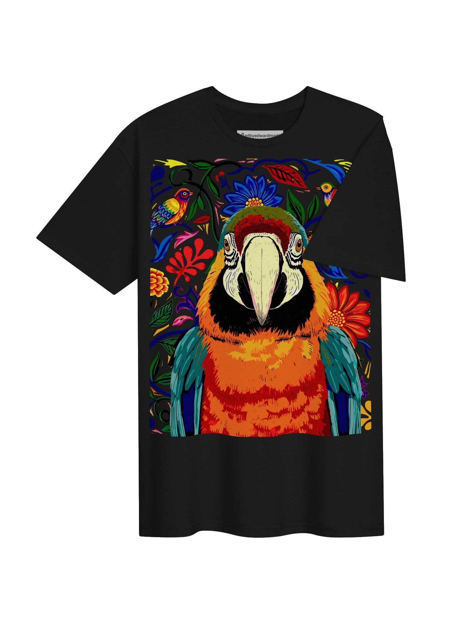 Colorful Macaw Floral Art Tee product image (24)