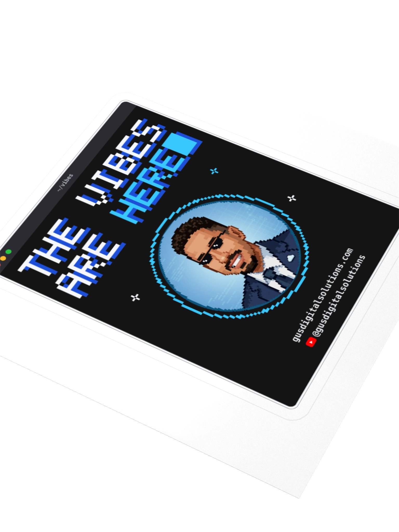 The Vibes Are Here Sticker: Pixel Art Vibe Coding Laptop Sticker product image (8)