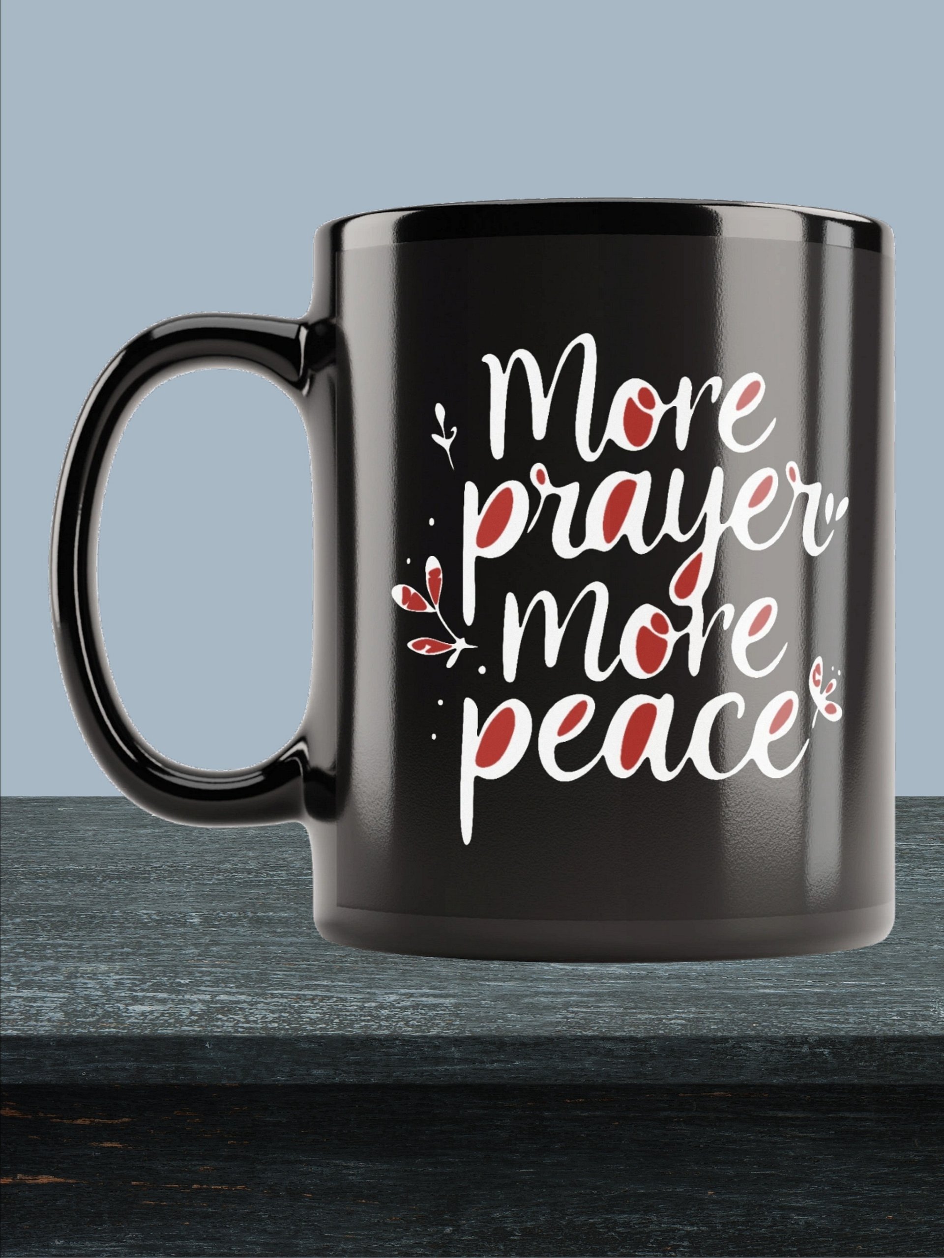More Prayer More Peace Black Mug product image (1)
