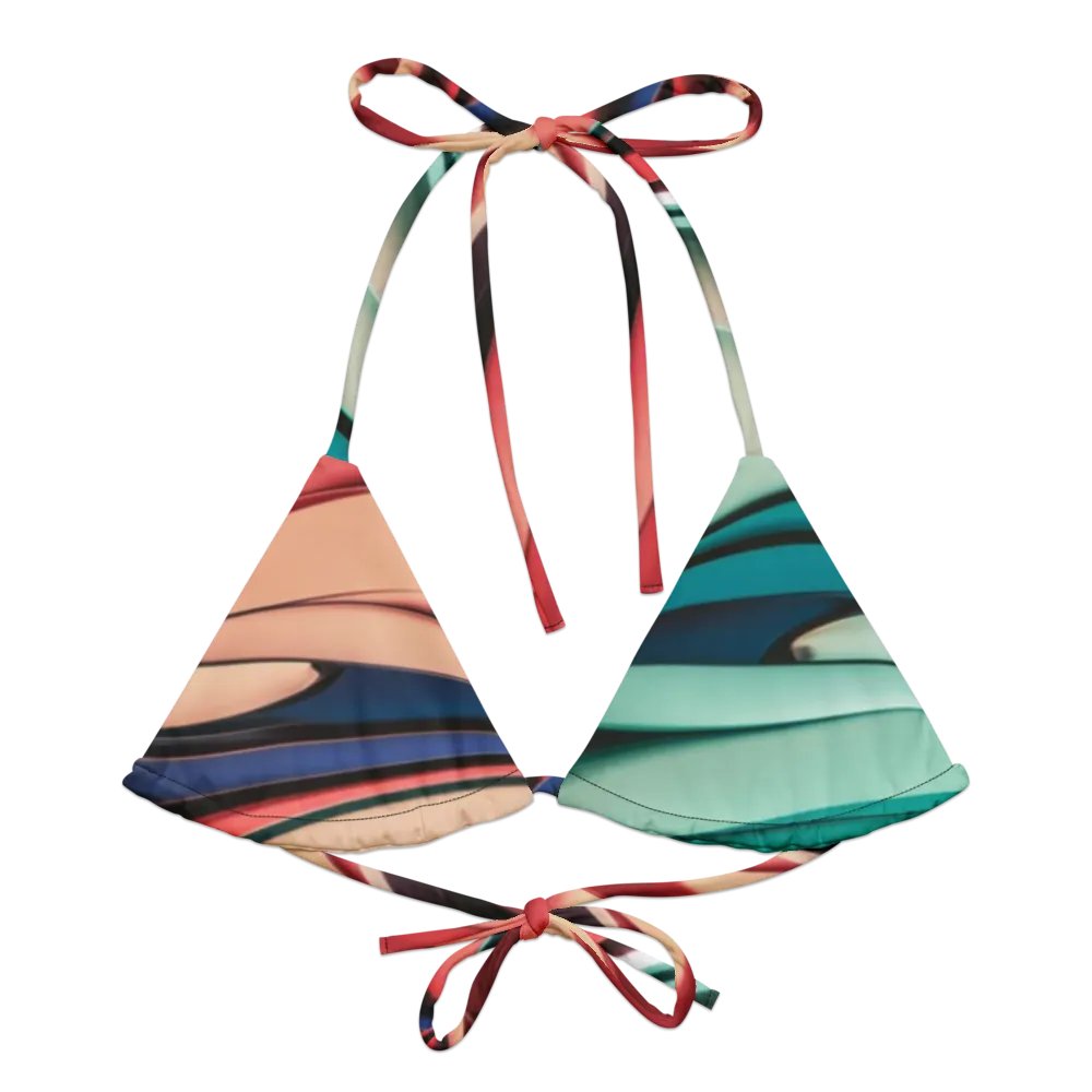 TDS Music Recycled Padded String Bikini Top in Abstract Colors (2XS-6XL) product image (3)