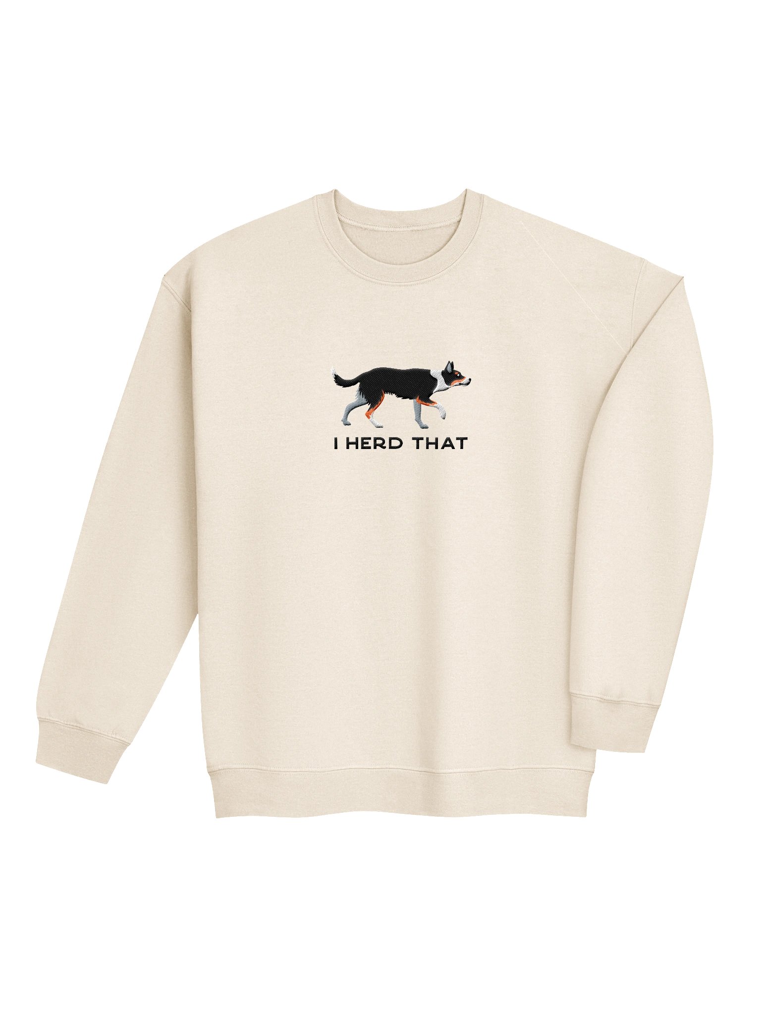 I Herd That Sweatshirt (Embroidered) of a Smooth-Coated Border Collie(Tricolor) product image (7)