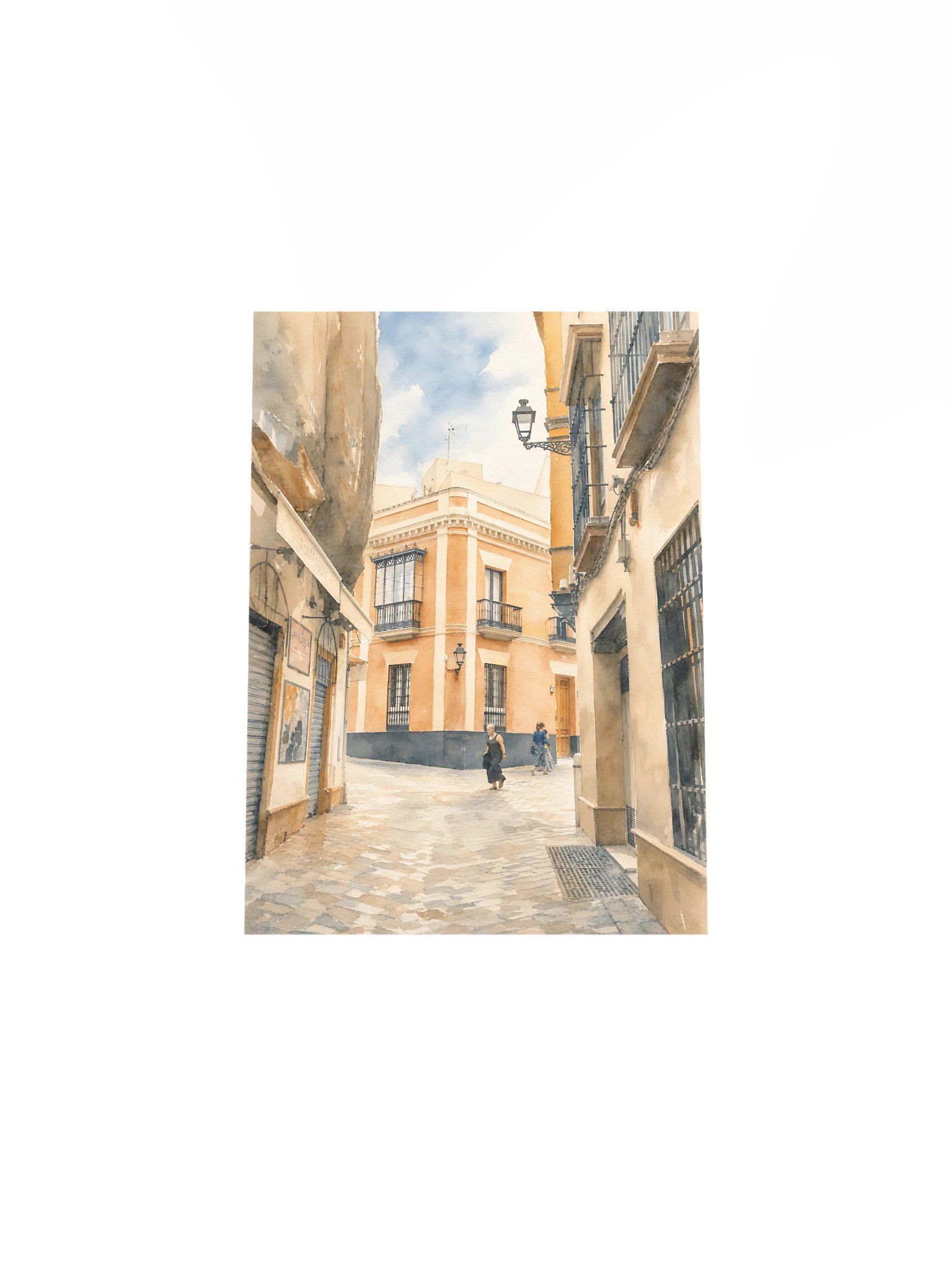 Seville Travel Wall Art Poster, Warm Neutral Cityscape Home Decor product image (6)
