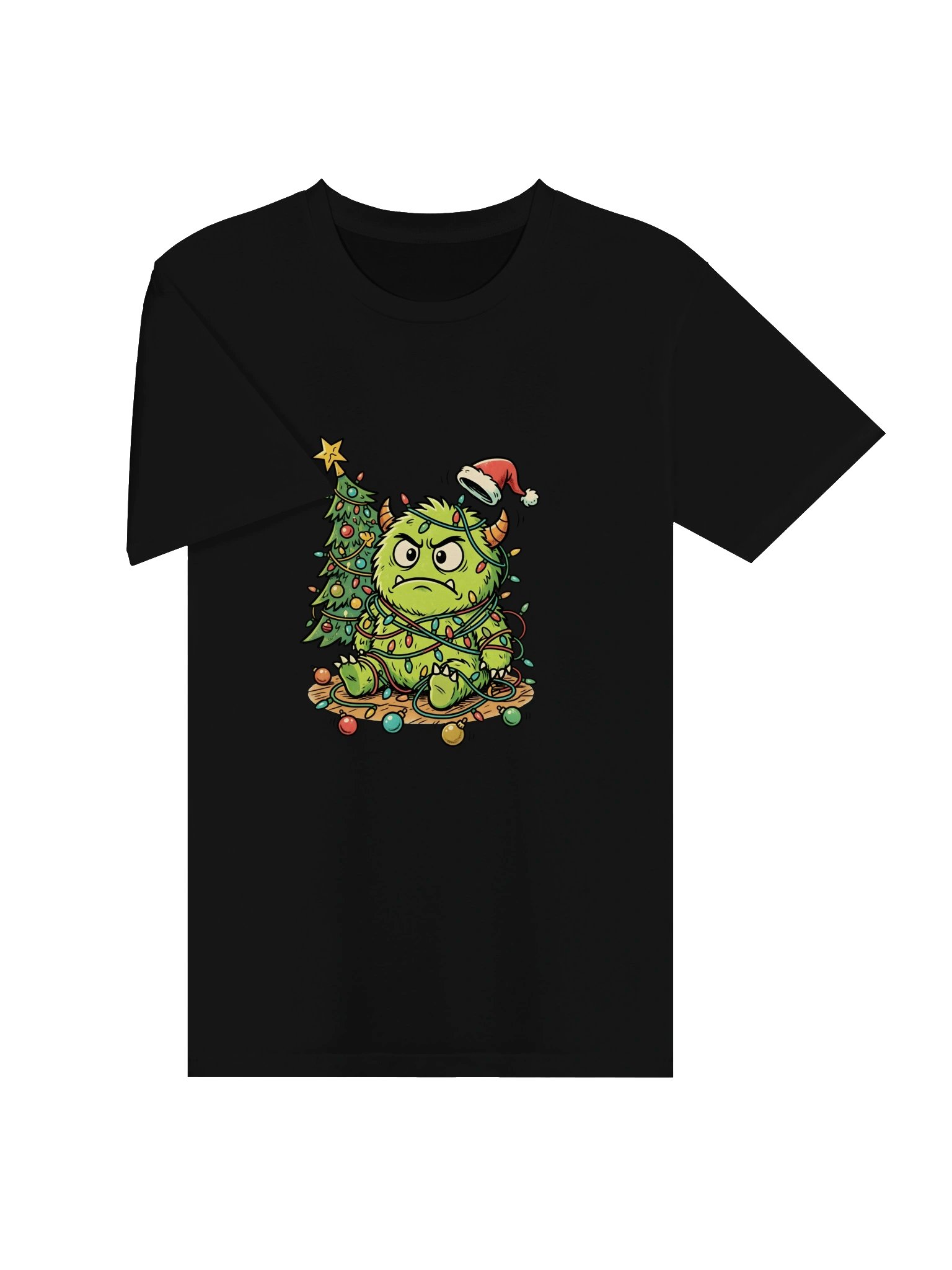 Funny Grumpy Green Monster Christmas T-Shirt | Holiday Tree Graphic Tee | Unisex Winter Gift product image (25)