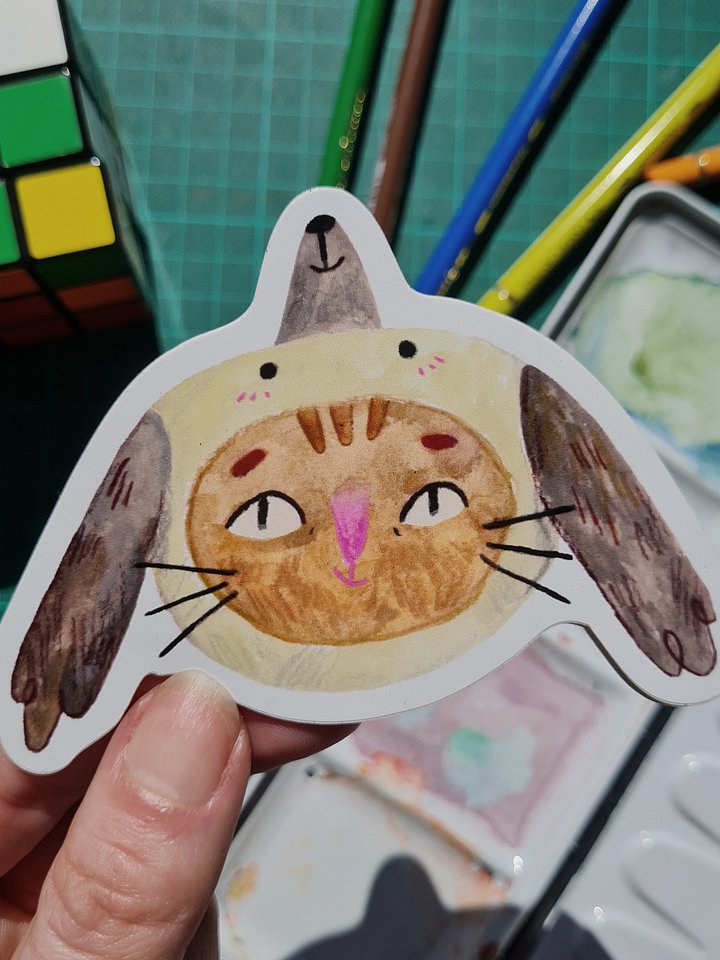 Cat Dog Costume Vinyl Sticker product image (1)