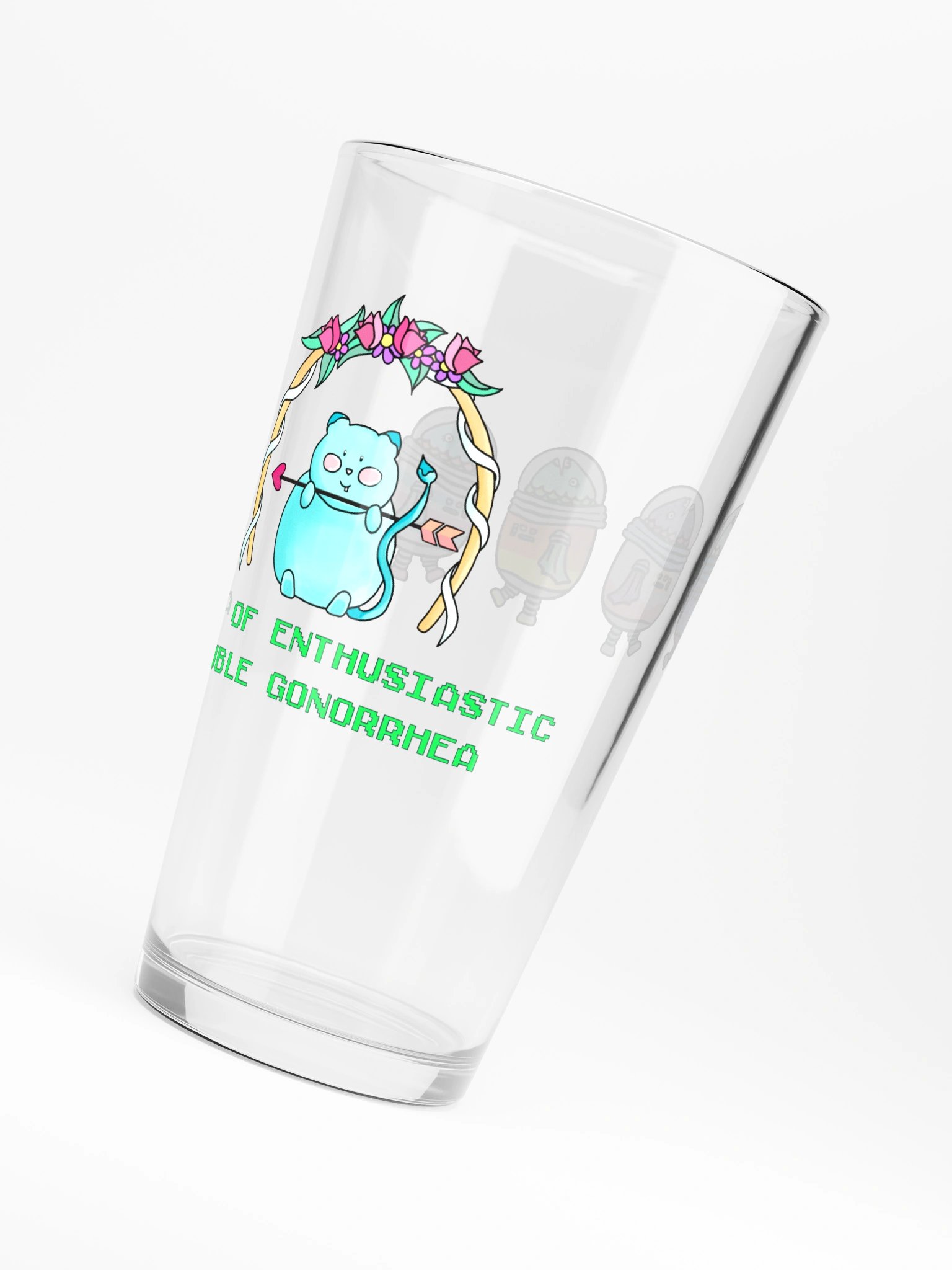 Arrow of Enthusiastic Double Gonnorhea Pint Glass product image (3)