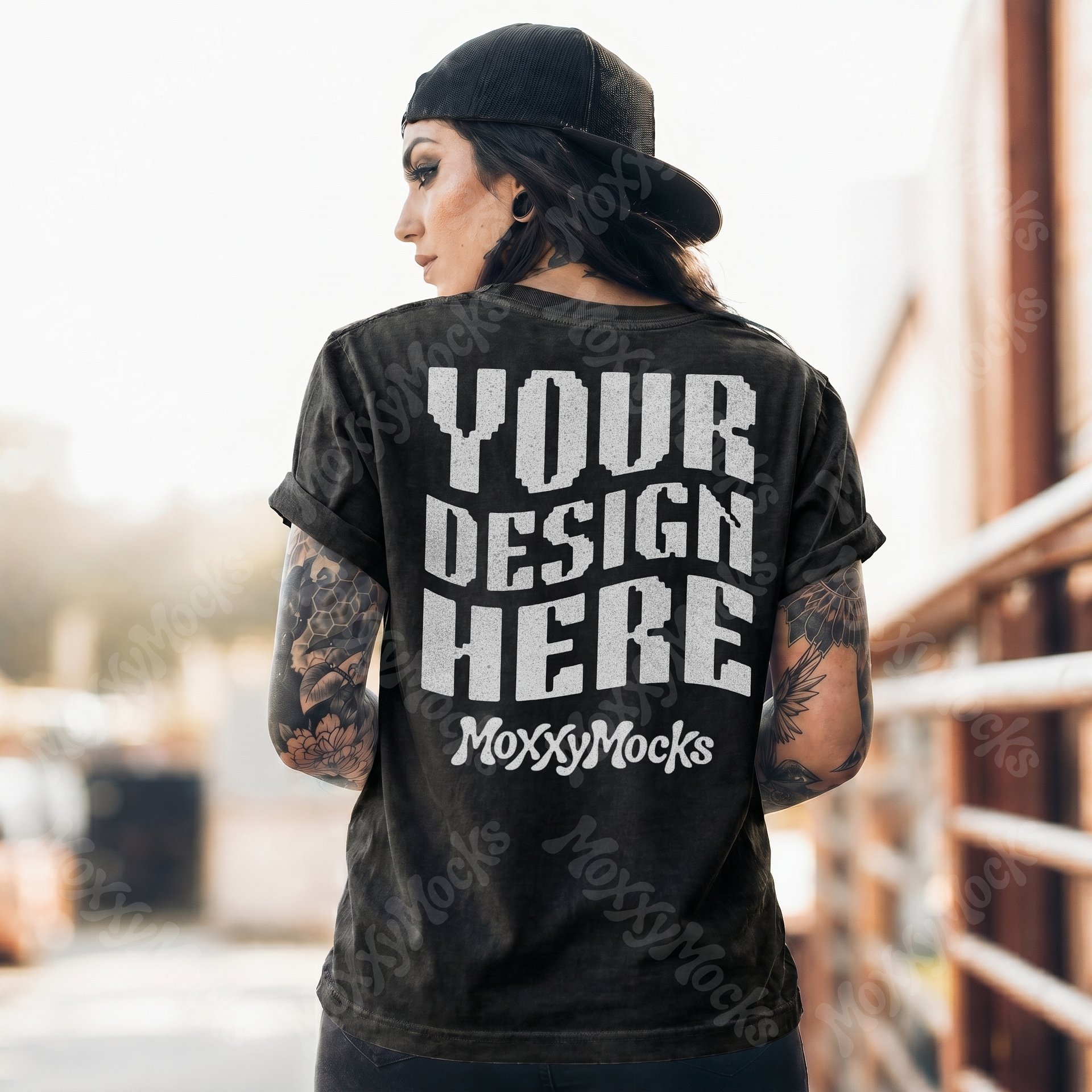 Alternative Streetwear Aesthetic Comfort Colors 1717 Back of Shirt Mockup Bundle product image (3)