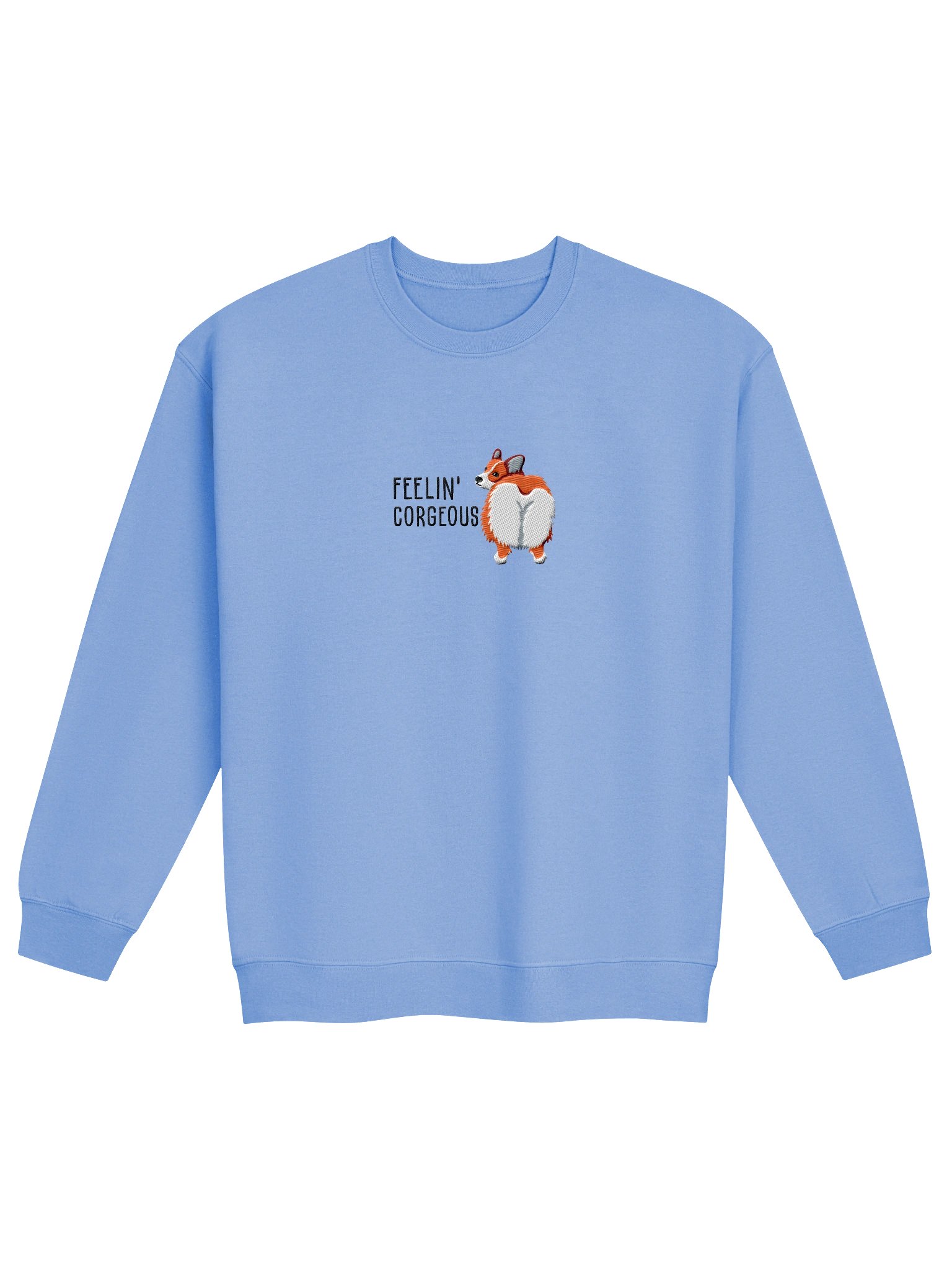 Feelin' Corgeous Sweatshirt (Embroidered) of a Pembroke Welsh Corgi(Red) product image (4)