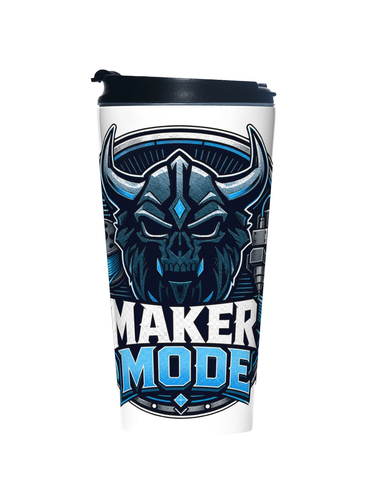 Maker Mode Travel Mug — Viking Skull Badge product image (1)