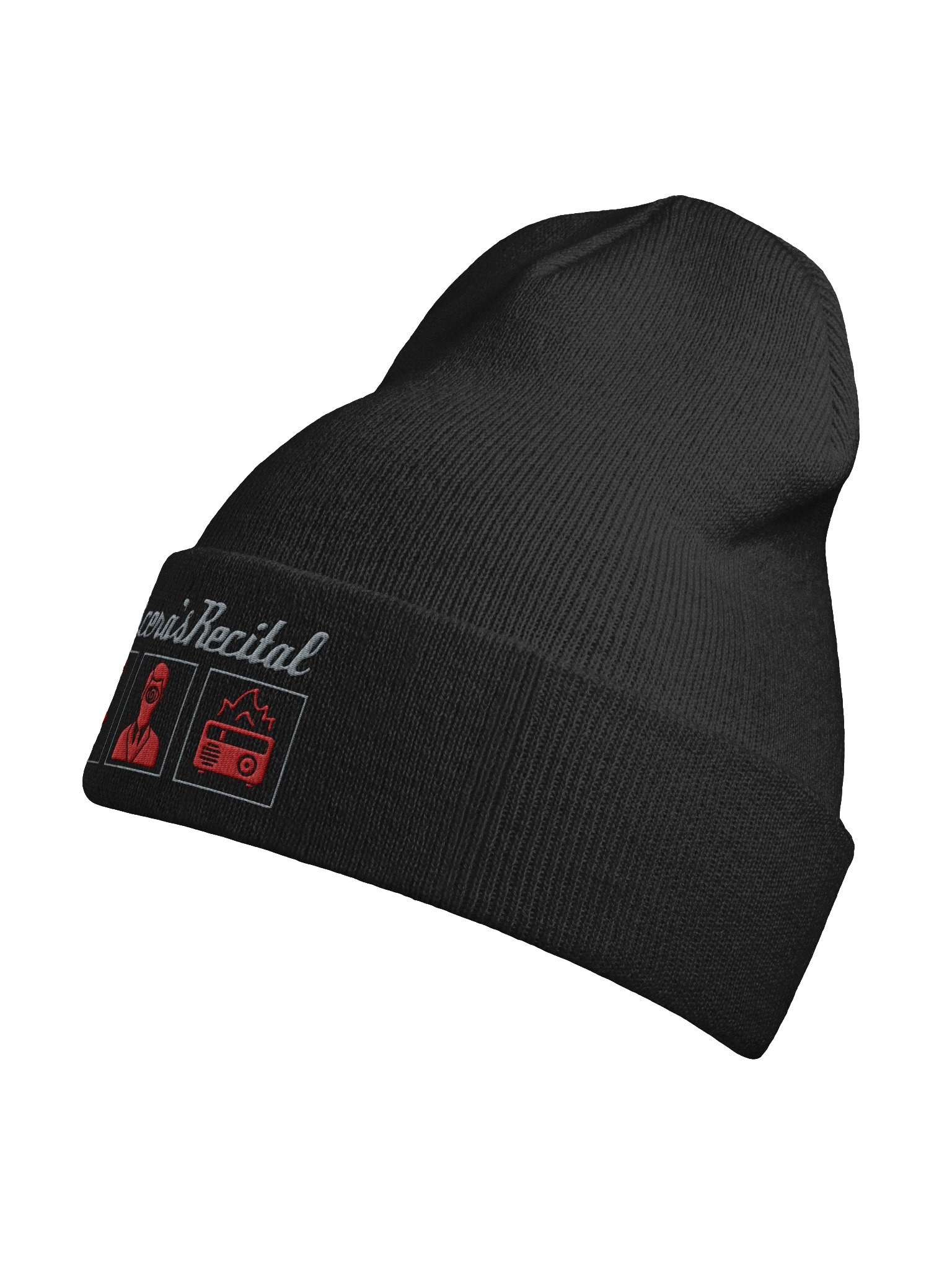 Viscera's Recital Embroidered Beanie - Grey & Red product image (9)