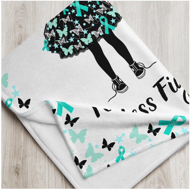 Ovarian Cancer - Fearless Fighter Throw Blanket product image (2)
