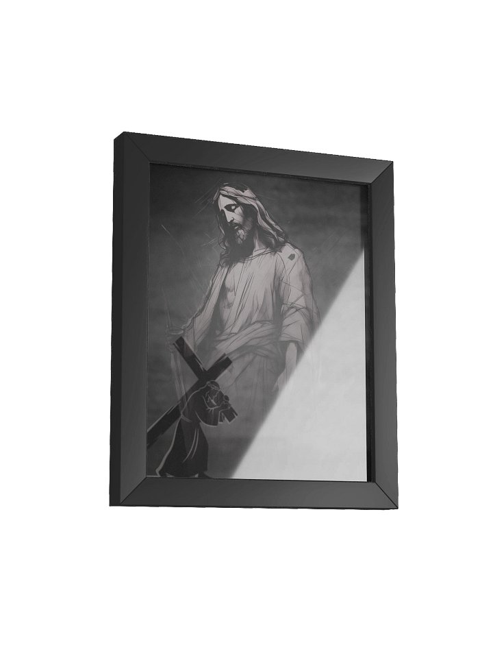 Modern Catholic Wall Art – Divine Reflections Framed Matte Poster | Sketch Jesus Art | Christian Home Décor product image (2)