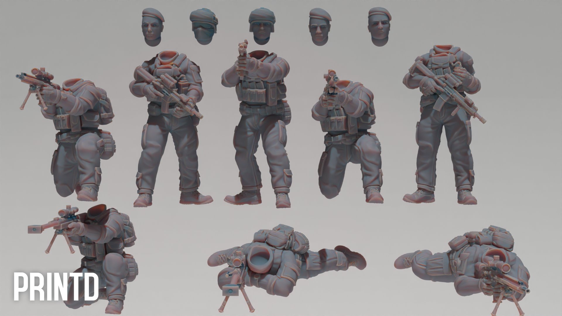 French Army Soliders Team - Modern Warfare Wargame Hobby Resin Scale Models product image (2)