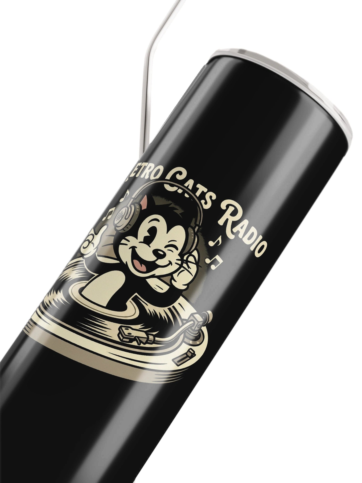 Metro Cats Radio Stainless Steel Tumbler: Purr-fect Music Style product image (4)