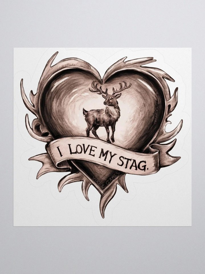 I Love My Stag Pencil and wash vinyl sticker for the loving Vixen Hotwife product image (1)