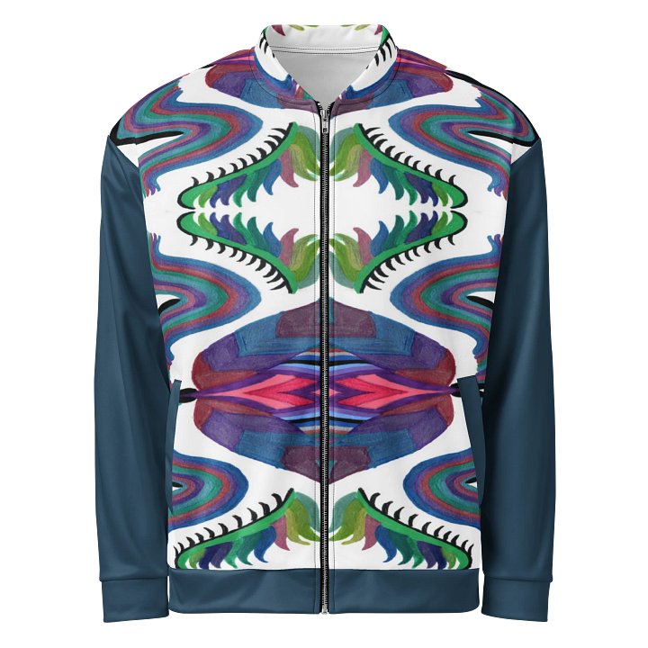 "Fern-less" on Bomber Jacket (dark blue accents) product image (1)