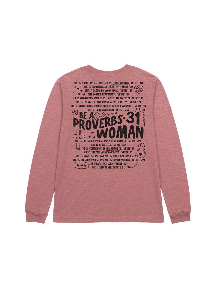 Proverbs 31 long sleeve shirt-black writing product image (2)