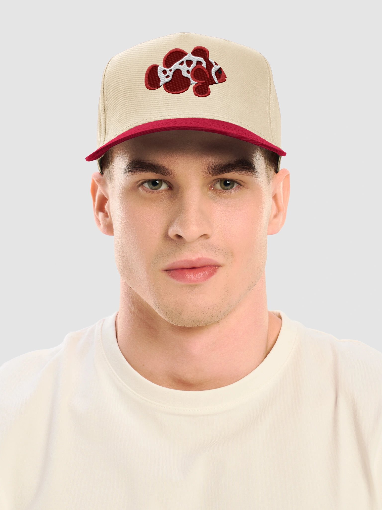 Lightning Maroon Clownfish Embroidered Mid-Profile Baseball Cap | Saltwater Reef Aquarium Fish Hat product image (2)