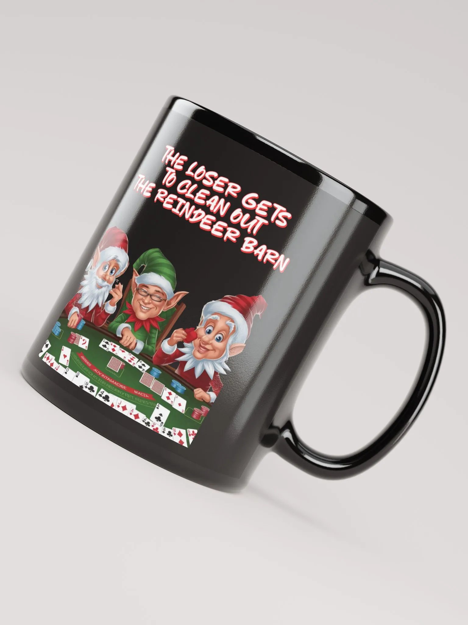 The Loser Gets To Clean Out The Reindeer Barn - Black Mug product image (7)